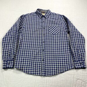 Hudson & Barrow Shirt Adult Large Blue Check Long Sleeve‎ Button Up Casual Mens